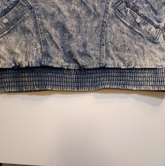 Vintage 1980's Nike Force acid wash  Denim Quarter Zip Jacket Sz Large - Picture 7 of 12